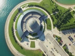 Adler Planetarium chicago in bird eye