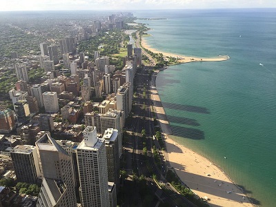 Oak Beach Birds Eye View - Love Chicago USA