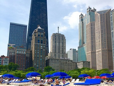 Oak Street Beach City View - Love Chicago USA