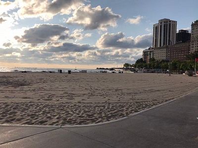 Oak Street Beach Sunset - Love Chicago USA